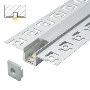 Ugradni aluminijumski profil za LED trake 52,5 x 13 mm – siva varijanta, dodatni prikaz kompletnog profila