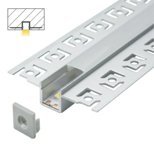 Ugradni aluminijumski profil za LED trake 52,5 x 13 mm – siva varijanta, dodatni prikaz kompletnog profila