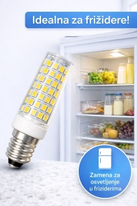 LED mini sijalica E14 6W namenjena za osvetljenje frižidera zamena za originalnu sijalicu