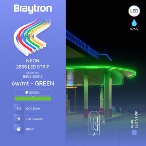 LED neon traka 8X16 220V 6W zelena 100 m - Img 7