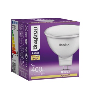 LED Sijalica GU5 MR16 - 5W, Ugao Osvjetljenja 110º — sijalica postavljena u odgovarajuće grlo