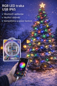 LED traka RGB USB sa Bluetooth kontrolom 5V 5m 10m