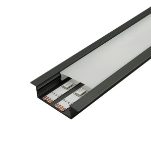 Ugradni aluminijumski profil za LED trake 55 × 10 mm – crna varijanta, glavni prikaz