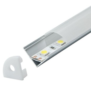 Sivi ugaoni aluminijumski profil za LED trake 15,8 × 15,8 mm