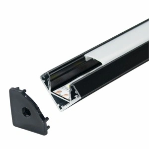 Ugaoni aluminijumski profil za LED trake 19 x 19 mm – crna izvedba