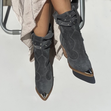 Botine Kiara GREY Piele Naturala - Img 3