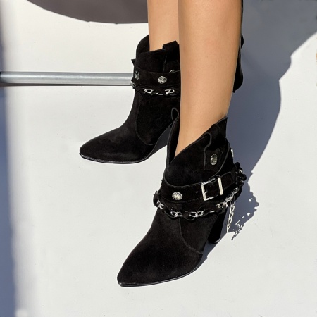 Botine Astrid Negru Piele Naturala - Img 3