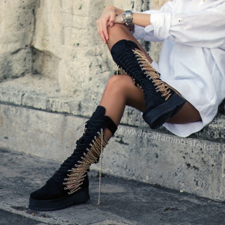 Ghete Chain Tall black - talpa dreapta - Img 2