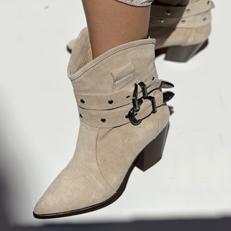 Botine Carmina Bej 2 Piele Naturala - Img 2