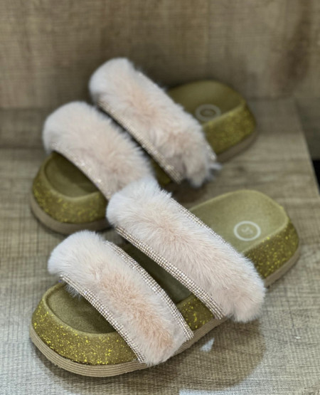 Papuci Puff Roz Glitter - Img 2