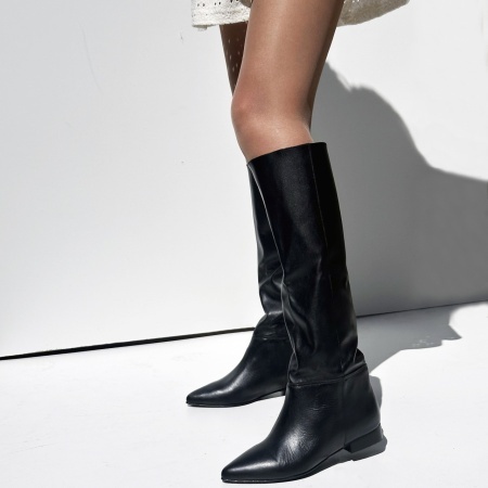 Cizme Serena Black Tall N - piele naturala - Img 2