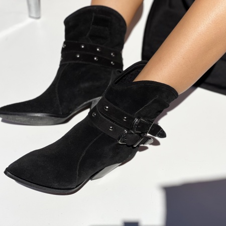 Botine Carmina Negru Piele Naturala - Img 2