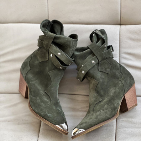 Botine Kiara Kaki Piele Naturala - Img 2
