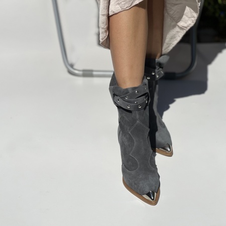 Botine Kiara GREY Piele Naturala - Img 2