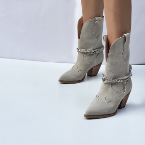 Botine Misuna Bej Piele Naturala - Img 2