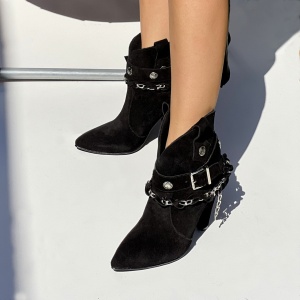 Botine Astrid Negru Piele Naturala - Img 3