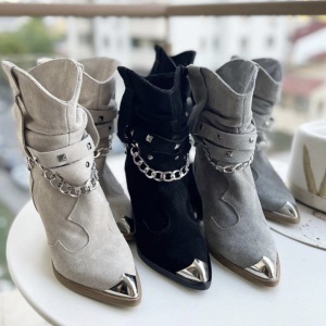 Botine Kiara Chain Crem Piele Naturala - Img 2