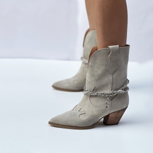 Botine Misuna Bej Piele Naturala - Img 4
