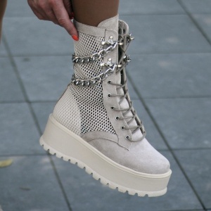 Ghete Sofia 2 Chain bej/negru