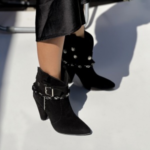 Botine Astrid Negru Piele Naturala - Img 2