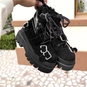 Ghete Chain black - piele naturala