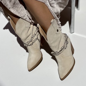 Botine Jesica Bej Piele Naturala - Img 2