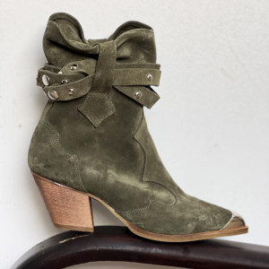 Botine Kiara Kaki Piele Naturala