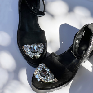Sandale Tisa negru metal short - Img 3