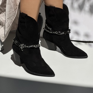 Botine Misuna Negru Piele Naturala