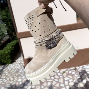 Ghete Rockstar Summer 2 - bej/ negru - piele ecologica - Img 3
