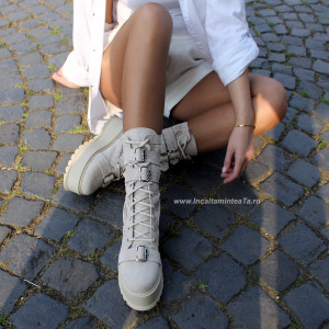 Ghete Strap beige/ black - Img 2