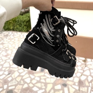 Ghete Chain black - piele naturala - Img 2