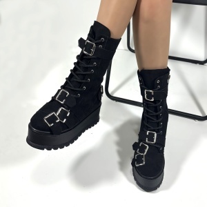 Ghete Zeno tall black 2 suede