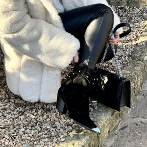 Botine Kiara negru PIELE NATURALA