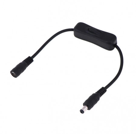 Kabl DC napojni 2.1x5.5mm M-2.1x5.5mm F sa prekidačem 0.3m