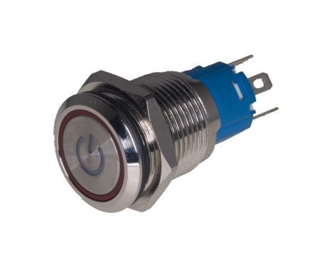 Taster metalni 16mm sa LED svetlom crveni Angel Eye