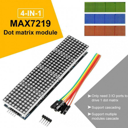 Četvorostruki LED dot matrix modul 8x8 zeleni