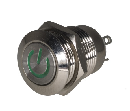 Taster metalni 12mm sa LED svetlom zeleni Angel Eye