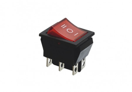 Prekidač 30x22mm 2xon-off-on 16A 250VAC crveni