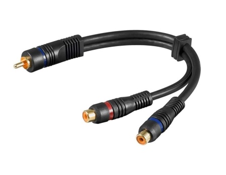 Kabl adapter RCA M-2xRCA F OFC 0.2m