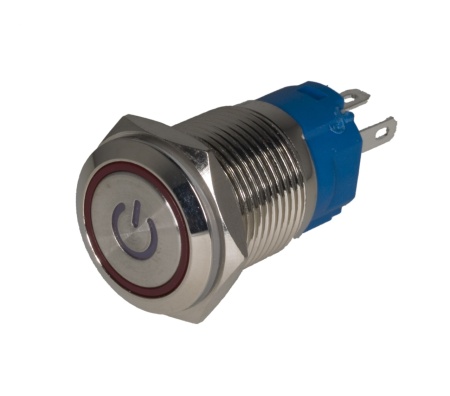 Prekidač metalni 16mm sa LED svetlom crveni Angel Eye