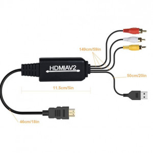 Adapter HDMI M-3xRCA M (AV konvertor) sa USB napajanjem - Img 2