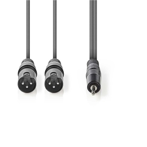 Balansirani Audio Kabl 2x XLR muški na 3.5mm stereo džek - 3m - Img 2