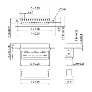 D-Sub 09 F za flat kabl - Img 2