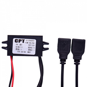 DC-DC konvertor 12VDC na 5VDC 3A sa dva USB priključka - Img 2