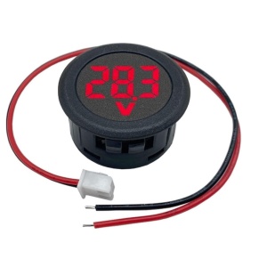 Digitalni ugradni DC voltmetar 4V-100V okrugli - Crveni