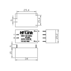 Hi-Link HLK-5M03 AC-DC Naponski Modul 220V na 3.3V 5W (1500mA) - Img 5