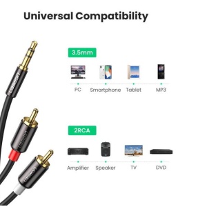 Kabl 3.5mm ST M-2xRCA M 5.0m ALU - Img 2