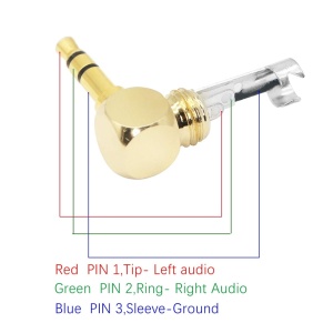 Klink konektor 3.5mm ST M za kabl ugaoni metalni zlatni - Img 3