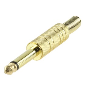Klink konektor 6.3mm MO M za kabl zlatni